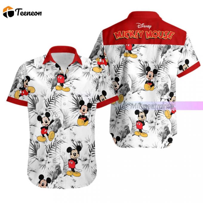 Mickey Hawaiian Shirt, Mickey Mouse Shirt, Mickey Button Shirt, Disney Shirt, Mickey Hawaii Shirt, Vacation Shirt, Mickey Mouse Gifts 1