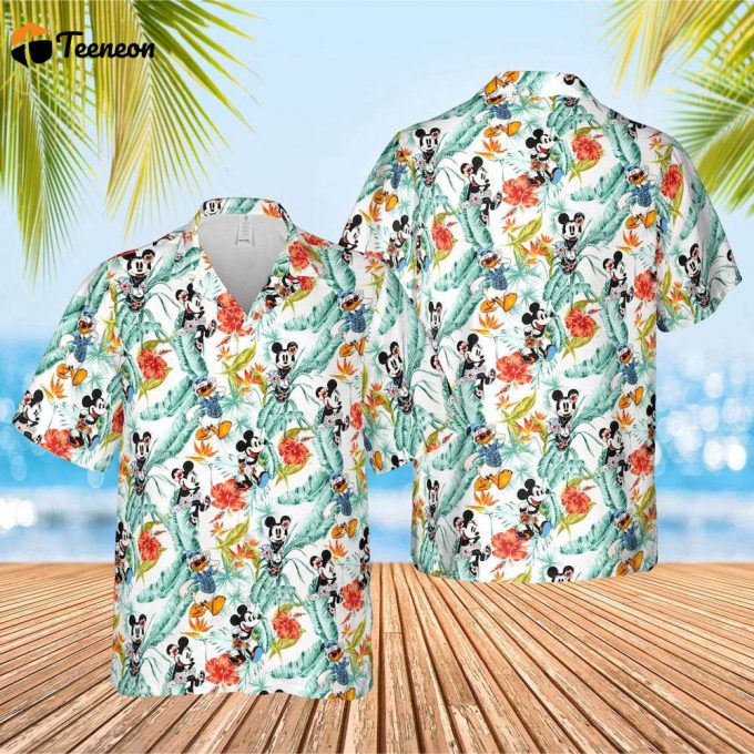 Mickey Minnie Donald Duck Tropical Hawaiian 2022 Shirt, Disney World Hawaiian 1