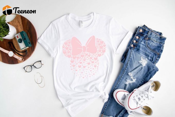 Mickey Minnie Heart Shirt, Valentines Day Shirt, Minnie Hearts, Minnie Mouse Shirt, Disney Shirt, Minnie Ears, Gift For, Minnie Valentine 1