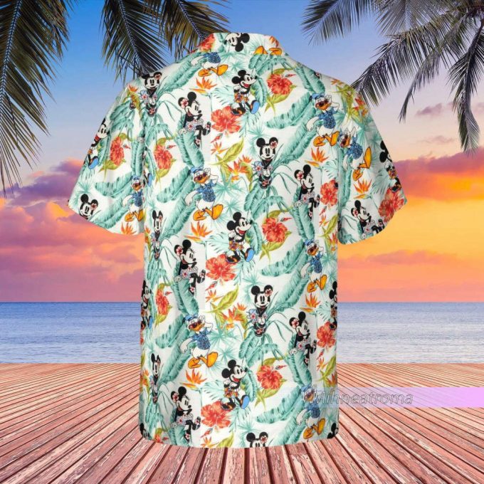 Mickey Mouse And Friends Hawaiian Shirt, Mickey Minnie Donald Button Up Shirt, Funny Disneyland Vacation Shirt, Disney Beach Shirt 3