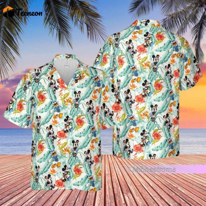 Mickey Mouse And Friends Hawaiian Shirt, Mickey Minnie Donald Button Up Shirt, Funny Disneyland Vacation Shirt, Disney Beach Shirt 1