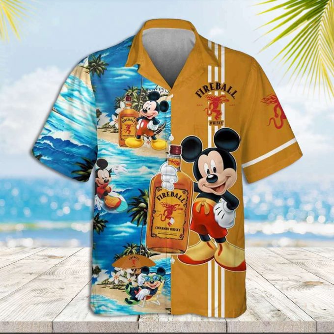 Mickey Mouse Hawaiian Shirt Fireball Mickey Hawaiian Shirt 1