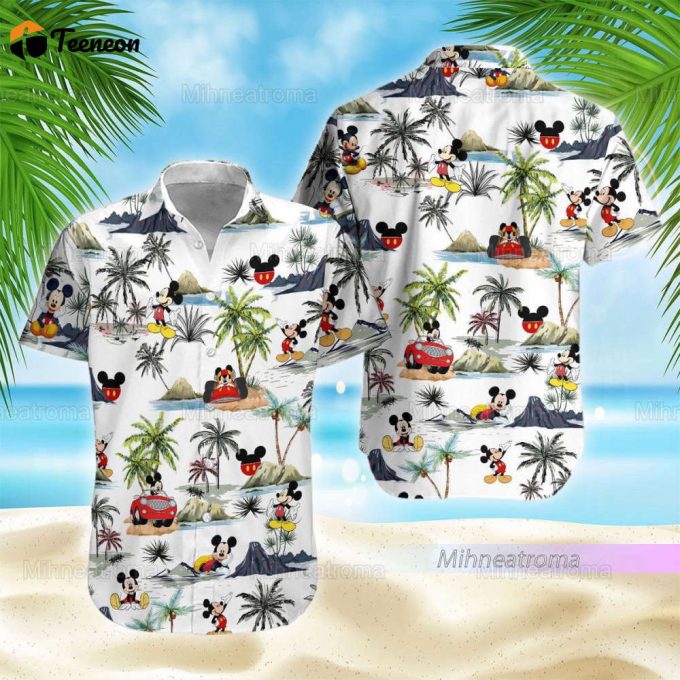 Mickey Mouse Hawaiian Shirt, Funny Disney Mickey Mouse Button Shirt, Disneyword Summer Vacation Shirt, Funny Mickey Gift 1