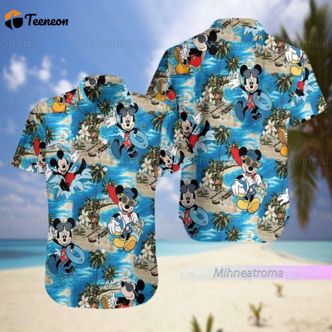 Mickey Mouse Hawaiian Shirt, Mickey Button Shirt, Disney Family Vacation Shirt, Summer Shirt, Aloha Shirt, Mickey Shirt, Disney Gift 1