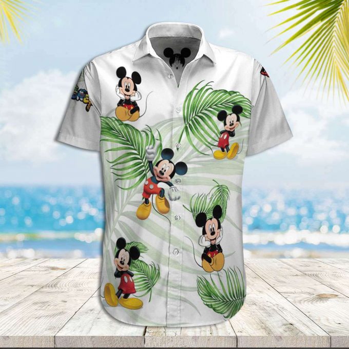 Mickey Mouse Hawaiian Shirt Mickey Palm Leaves Hawaiian Shirt 1