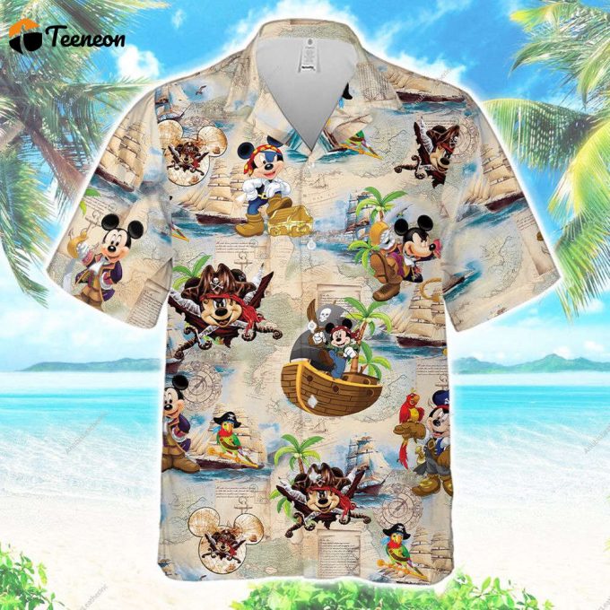 Mickey Mouse Pirate Hawaiian Shirt 1