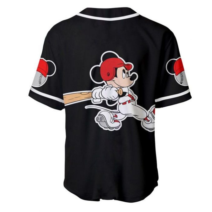 Mickey Mouse Red Black Cute Disney Cartoons Graphics Unisex Casual Outfits Custom Baseball Jersey Gift For Men Dad 3