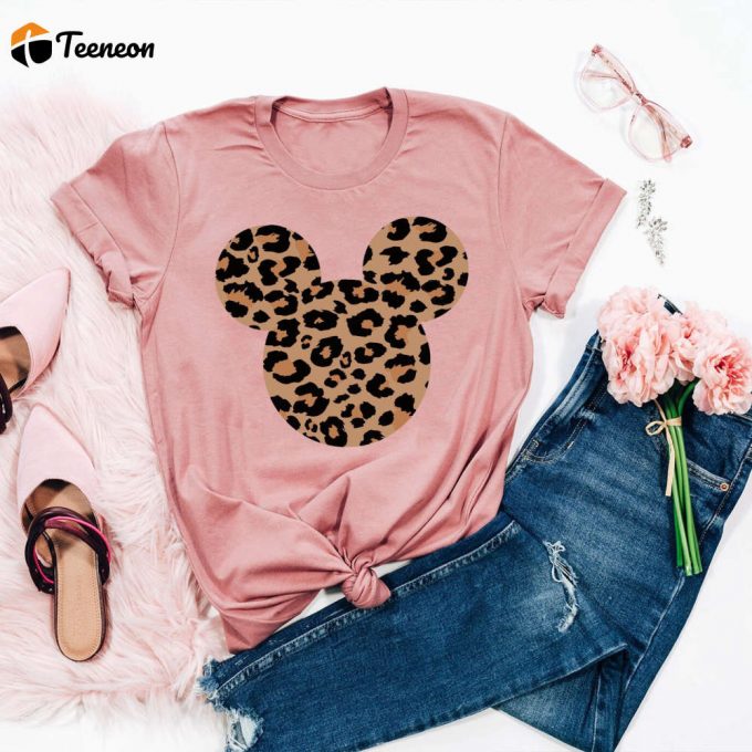 Minnie Leopard Shirt, Disneyworld Shirts, Animal Shirt,Mickey And Mini Ear Shirt , Leopard Cheetah Print Shirt, Disney Tee, Disney Ear Shirt 1