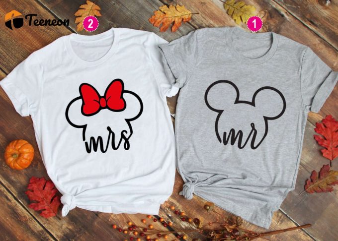 Mr Mrs Ears T-Shirt, Disney Matching Tshirts, Funny Couples Shirts, Honeymoon Shirts, Husband Wife, Mickey, Minnie Tee, Disney Wedding Shirt 1