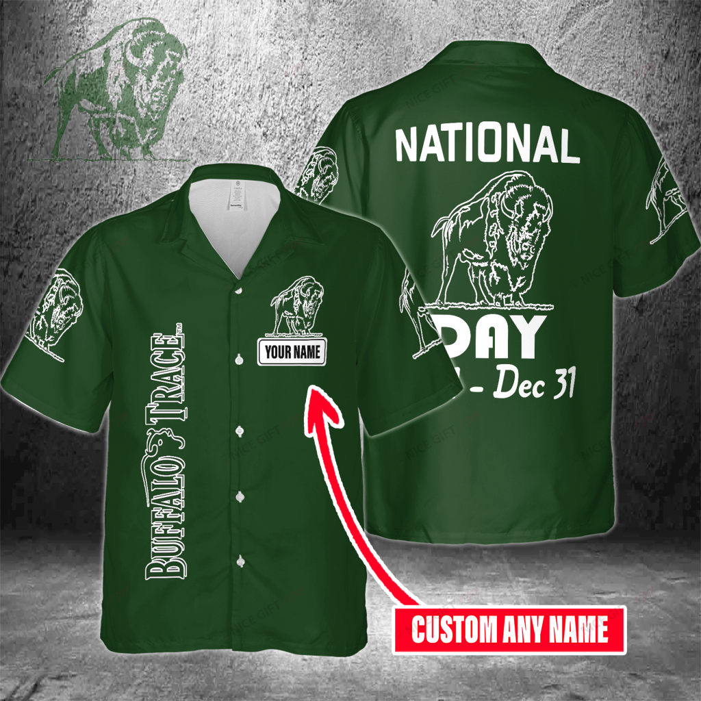 National Buffalo Trace Day Jan 1 Dec 31 Your Name Hawaiian Shirt 5