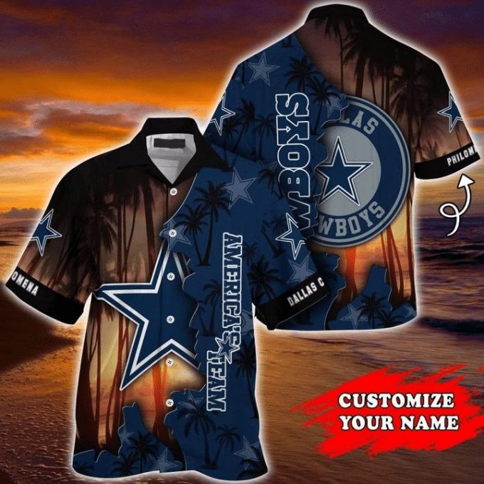 Nfl Dallas Cowboys Custom Name Star In Coconut Forest Hawaiian Shirt Men &Amp;Amp; Women Aloha Shirt 1