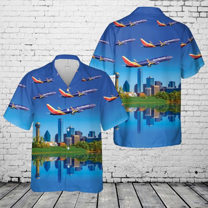 Gifts 2024Gifts 2024 Southwest Airlines Boeing 737-800 Over Dallas Hawaiian Shirt For Men Women 1