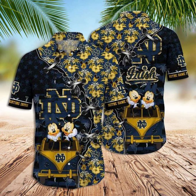 Notre Dame Hawaiian Shirt Mickey Mouse Notre Dame Hawaiian Shirt 1