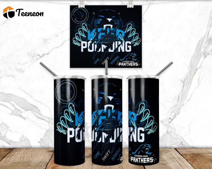 Premium Panthers Tumbler Wrap: 3D Design For Sublimation - Skinny Png Tumbler 1