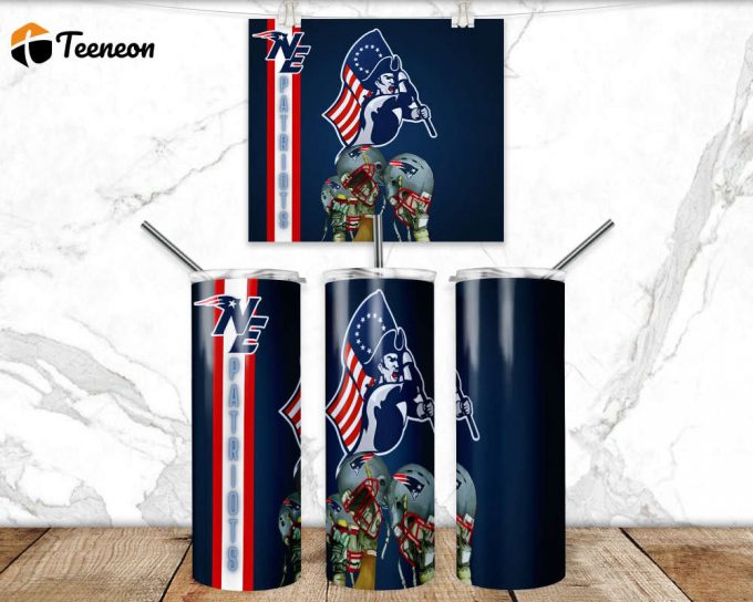 Patriots 20Oz Skinny Tumbler: Sublimation American Football Design For Stylish Sips