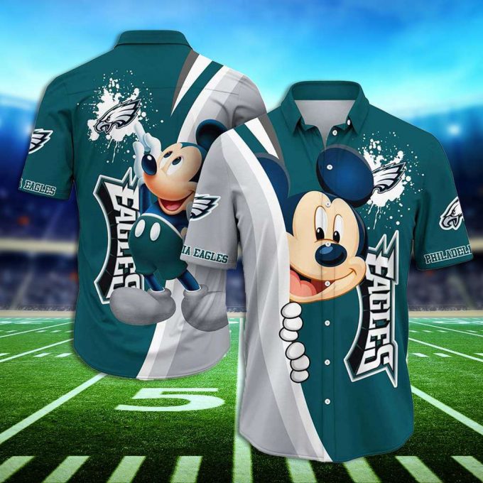 Philadelphia Eagles Hawaiian Shirt Philadelphia Eagles Mickey 3D Hawaiian Shirt 1