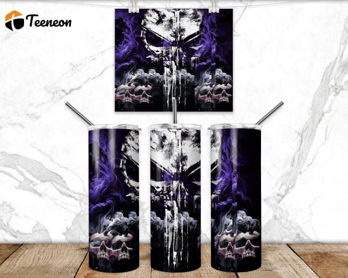 Punisher Tumbler Wrap Png 3D Tumbler Design Skinny Sublimation Tumbler 1