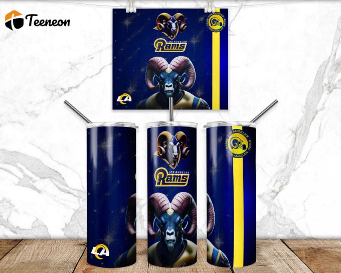 Rams 20Oz Skinny Tumbler Wrap Design Sublimation American Football Tumbler 20Oz Tumbler 1