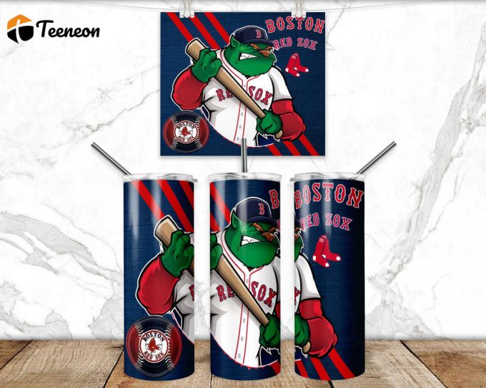 Red Sox Tumbler Wrap 20Oz Png 3D Tumbler Design Baseball Sublimation Download 3D Red Sublimation Design Tumbler Wrap Skinny 1