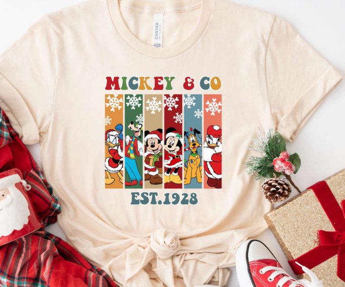 Retro Mickey &Amp; Friends Christmas Tshirt - Perfect Family Disney Trip Gift Disney World &Amp; Disneyland Tees 2