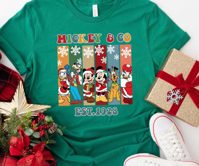 Retro Mickey &Amp; Friends Christmas Tshirt - Perfect Family Disney Trip Gift Disney World &Amp; Disneyland Tees 3