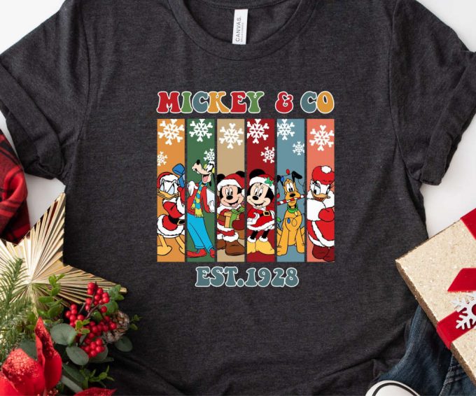 Retro Mickey &Amp; Friends Christmas Tshirt - Perfect Family Disney Trip Gift Disney World &Amp; Disneyland Tees 4