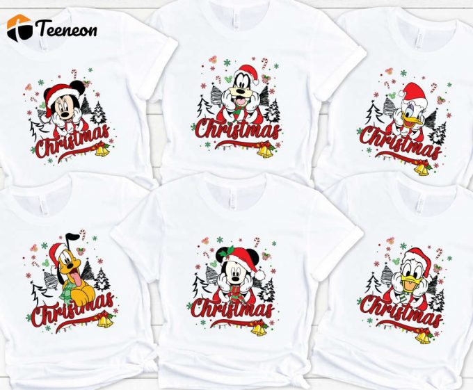 Retro Mickey &Amp;Amp; Friends Christmas Tshirts - Perfect For Family Disney Trips &Amp;Amp; Gifts 1