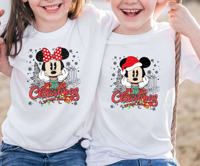 Retro Mickey &Amp; Minnie Matching Christmas Tshirts - Perfect Disney Family Trip Shirts Christmas Gift 2