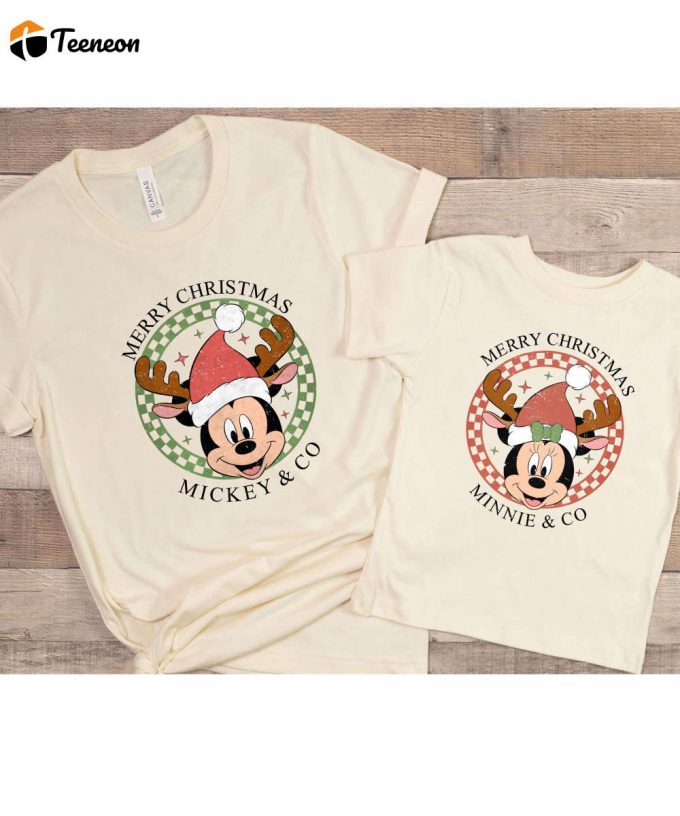 Retro Mickey &Amp;Amp; Minnie Matching Christmas Tshirts - Perfect Disney Trip Shirts &Amp;Amp; Couple S Gift 1