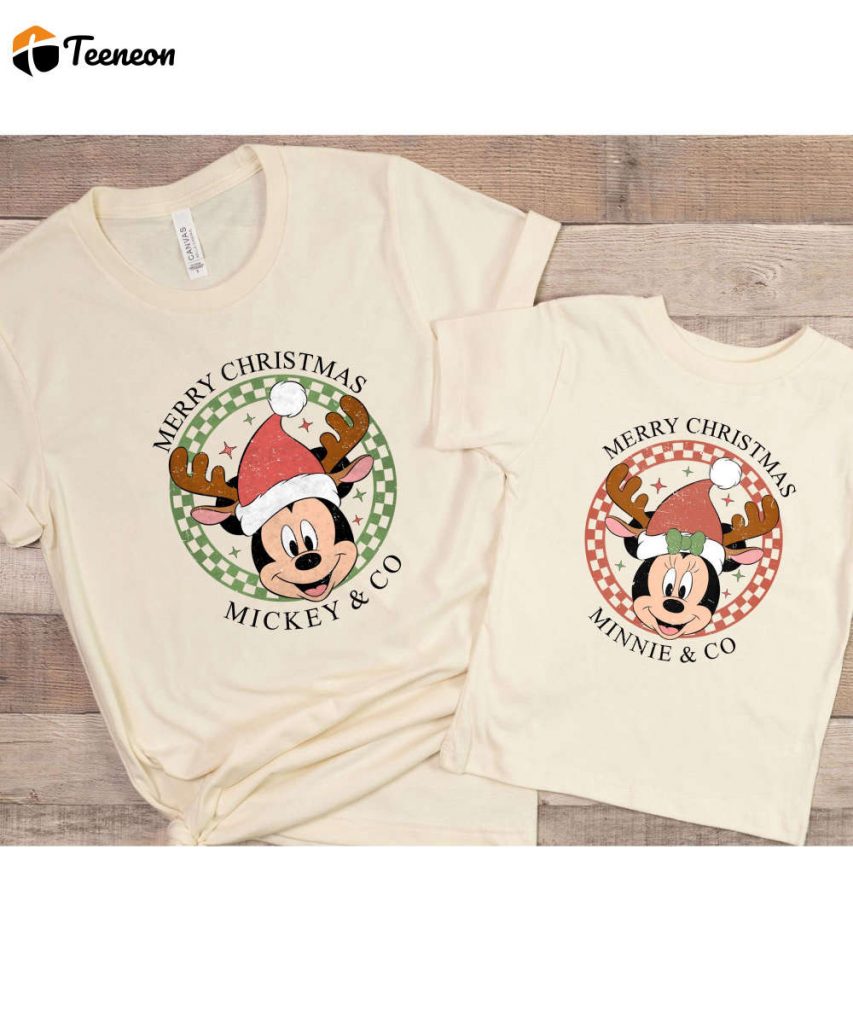 Retro Mickey &Amp; Minnie Matching Christmas Tshirts - Perfect Disney World &Amp; Disneyland Tees Ideal Christmas Gift For Couples 5