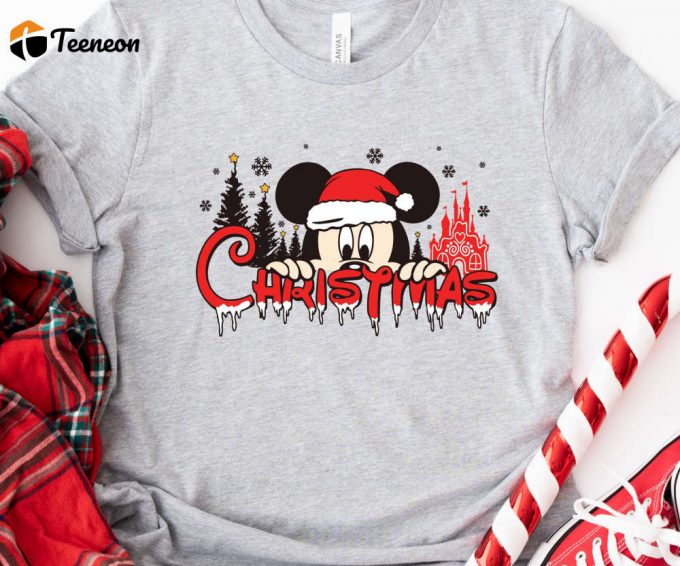 Retro Mickey Mouse Christmas Tshirt - Family Disney Trip Shirts And Holiday Gift 1