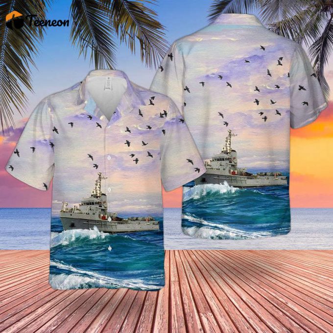 Royal Canadian Navy Anticosti-Class Minesweeper Hawaiian Shirt Gift For Dad Father Days 1