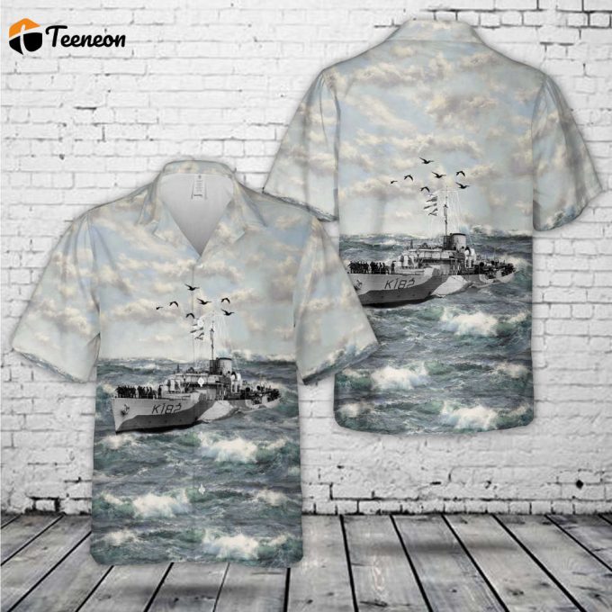 Royal Canadian Navy Hmcs Bittersweet K182 Flower-Class Corvettes In Wwii Hawaiian Shirt Gift For Dad Father Days 1