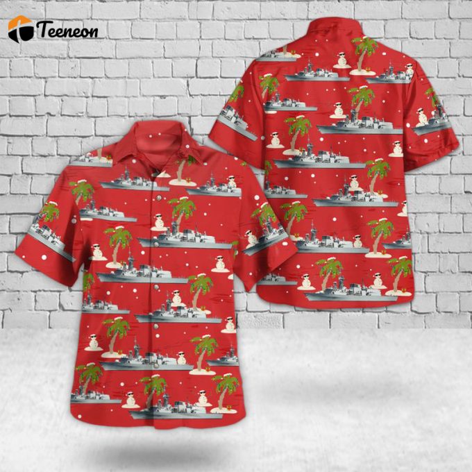 Royal Canadian Navy Hmcs Calgary (Ffh 335) Christmas Hawaiian Shirt Gift For Dad Father Days 1