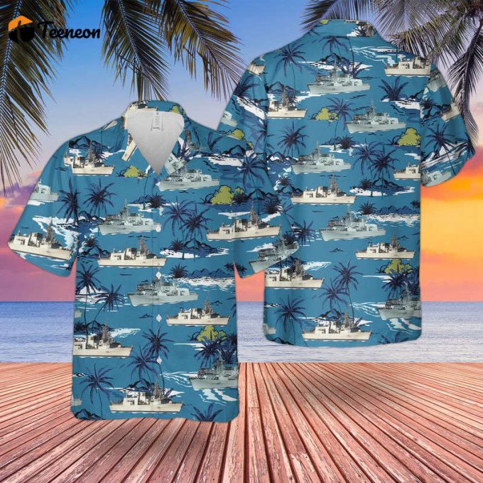 Royal Canadian Navy Hmcs Charlottetown Ffh 339 Hawaiian Shirt Gift For Dad Father Days 1