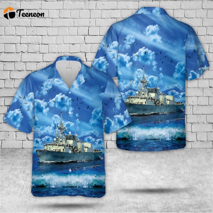 Royal Canadian Navy Hmcs Halifax (Ffh 330) Hawaiian Shirt Gift For Dad Father Days 1