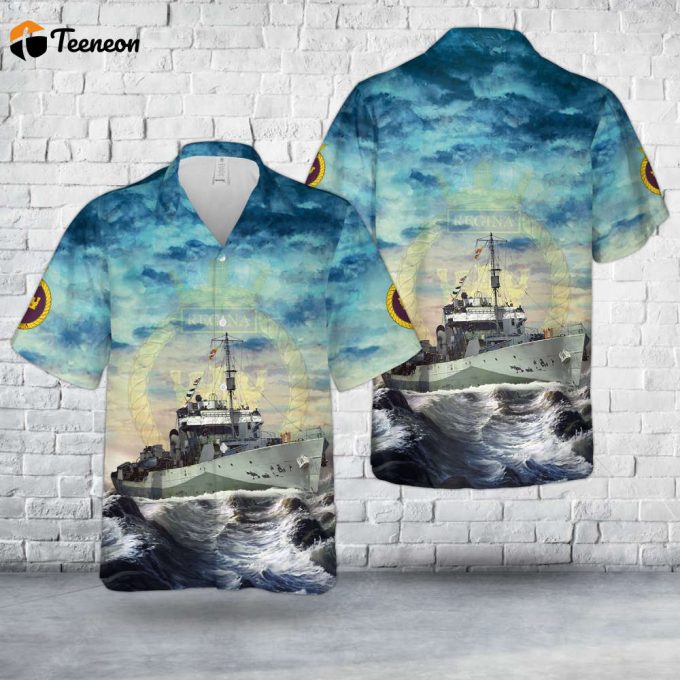 Royal Canadian Navy Hmcs Regina (K234) Flower-Class Corvette In Wwii Hawaiian Shirt Gift For Dad Father Days 1