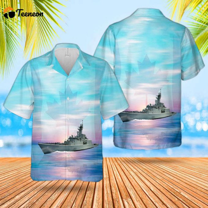 Royal Canadian Navy Rcn Hmcs Algonquin Ddg 283 Iroquois-Class Guided Missile Destroyer Hawaiian Shirt Gift For Dad Father Days 1