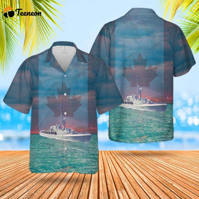 Royal Canadian Navy Rcn Hmcs Assiniboine (Ddh 234) St. Laurent-Class Destroyer Escort Hawaiian Shirt Gift For Dad Father Days 1