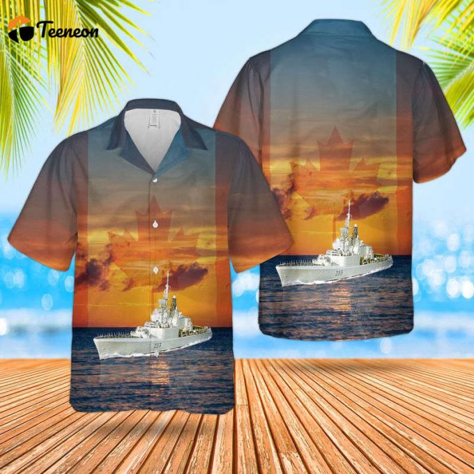 Royal Canadian Navy Rcn Hmcs Fraser (Ddh 233) St. Laurent-Class Destroyer Escort Hawaiian Shirt Gift For Dad Father Days 1