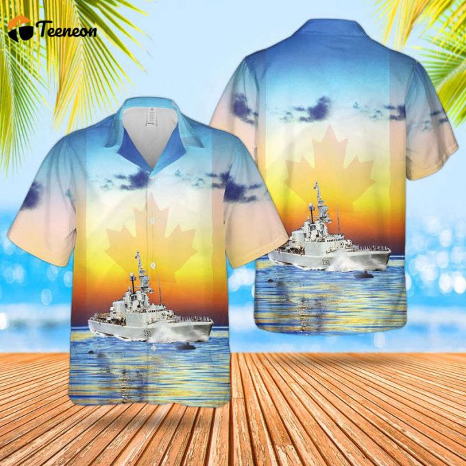 Royal Canadian Navy Rcn Hmcs Margaree (Ddh 230) St. Laurent-Class Destroyer Escort Hawaiian Shirt Gift For Dad Father Days 1