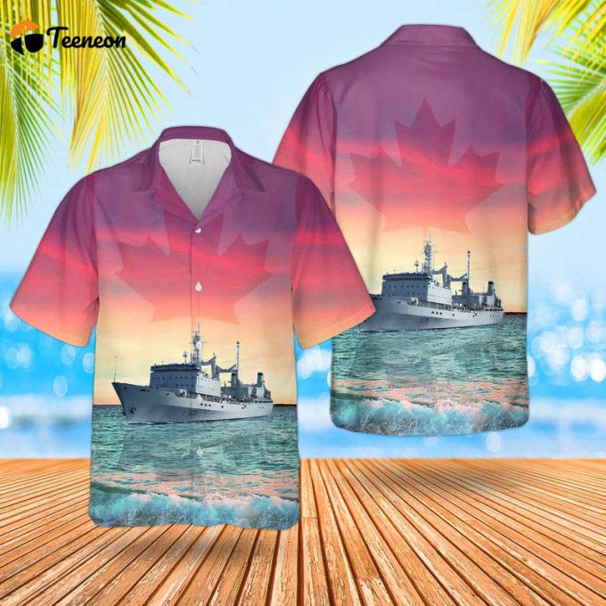 Royal Canadian Navy Rcn Hmcs Protecteur (Aor 509) Protecteur-Class Replenishment Oiler Hawaiian Shirt Gift For Dad Father Days 1