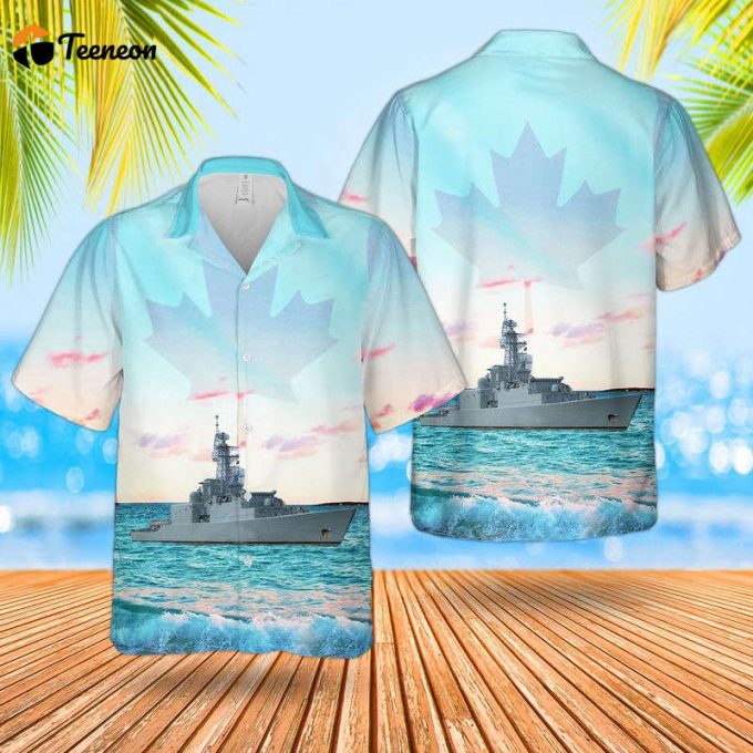 Royal Canadian Navy Rcn Iroquois-Class Guided Missile Destroyer Hawaiian Shirt Gift For Dad Father Days 1