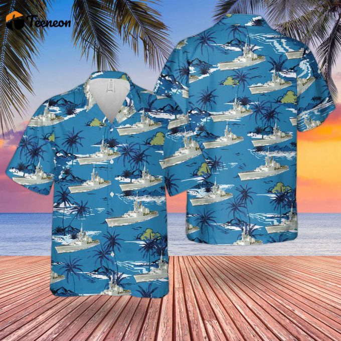 Royal Canadian Navy St. Laurent-Class Destroyer Escort Hawaiian Shirt Gift For Dad Father Days 1