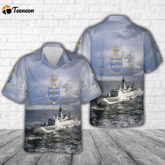 Royal Danish Navy Kongelige Danske Marine - Corvette F 355 Hdms Olfert Fischer Hawaiian Shirt Gift For Dad Father Days 1