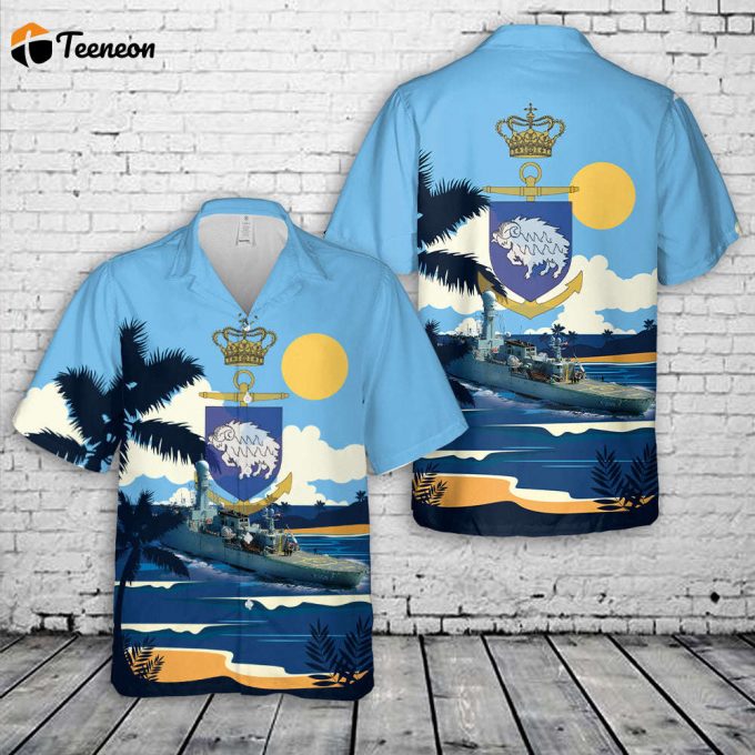 Royal Danish Navy Kongelige Danske Marine - Ocean Patrol Frigate F 359 Hdms Vaedderen Hawaiian Shirt Gift For Dad Father Days 1