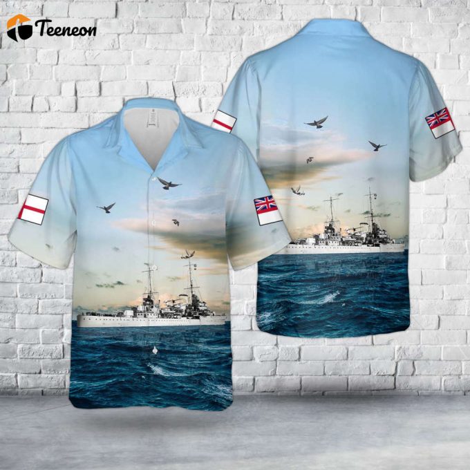 Royal Navy Hms Achilles During The Battle Of The River Plate Hawaiian Shirt Gift For Dad Father Days 1