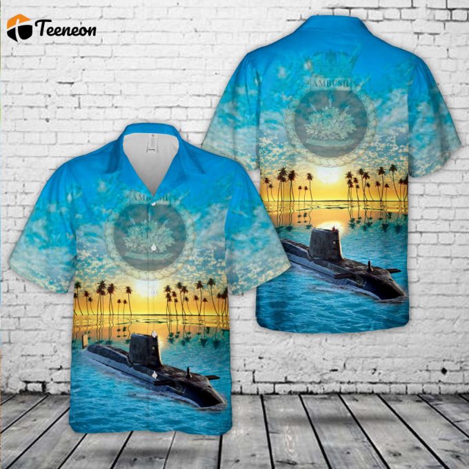 Royal Navy Hms Ambush (S120) Hawaiian Shirt Gift For Dad Father Days 1