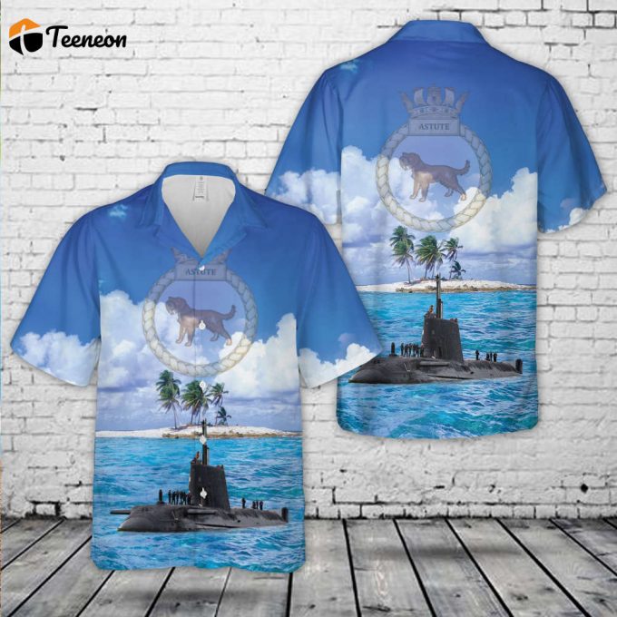 Royal Navy Hms Astute (S119) Hawaiian Shirt Gift For Dad Father Days 1