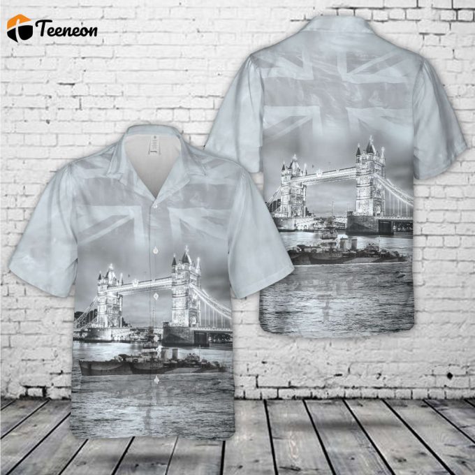 Royal Navy Hms Cardiff (D58) Hawaiian Shirt Gift For Dad Father Days 1